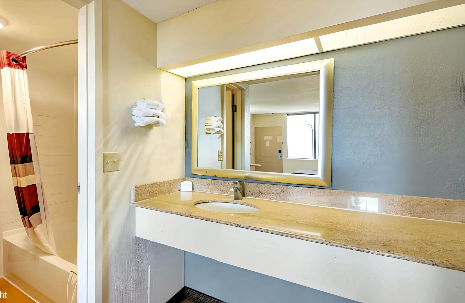 Bathroom with tub, shower and vanity